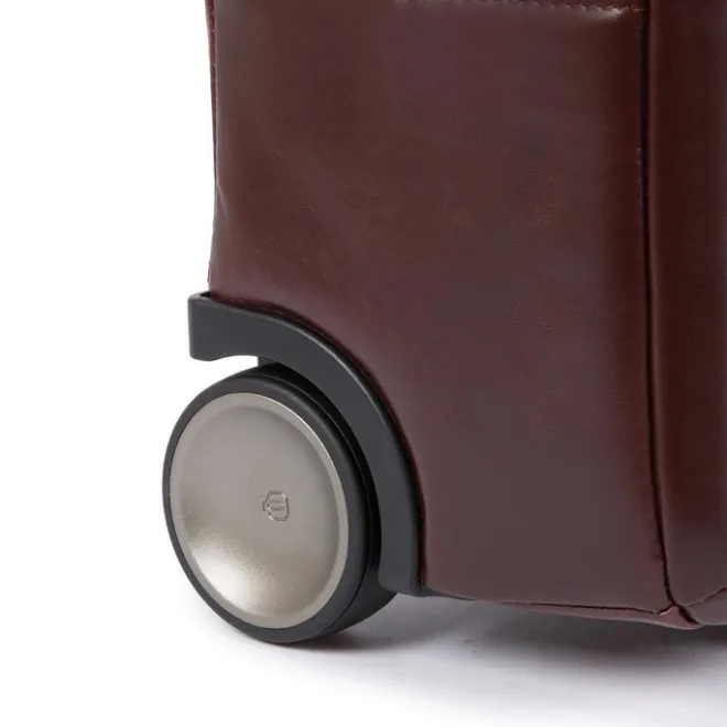 Clearance Piquadro Black Square Briefcase with wheels brown