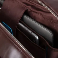 Clearance Piquadro Black Square Briefcase with wheels brown