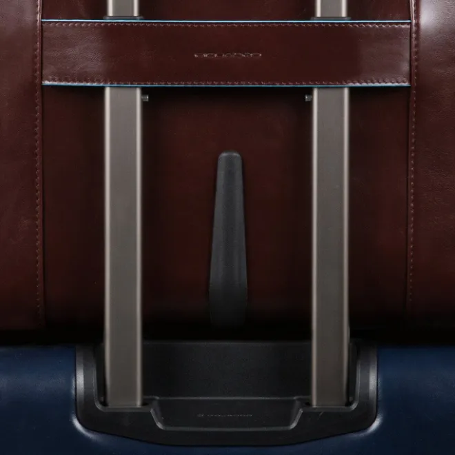 Clearance Piquadro Black Square Briefcase with wheels brown