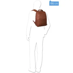 Best Piquadro Black Square Computer Backpack with iPad Compartment tobacco
