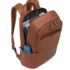 Best Piquadro Black Square Computer Backpack with iPad Compartment tobacco
