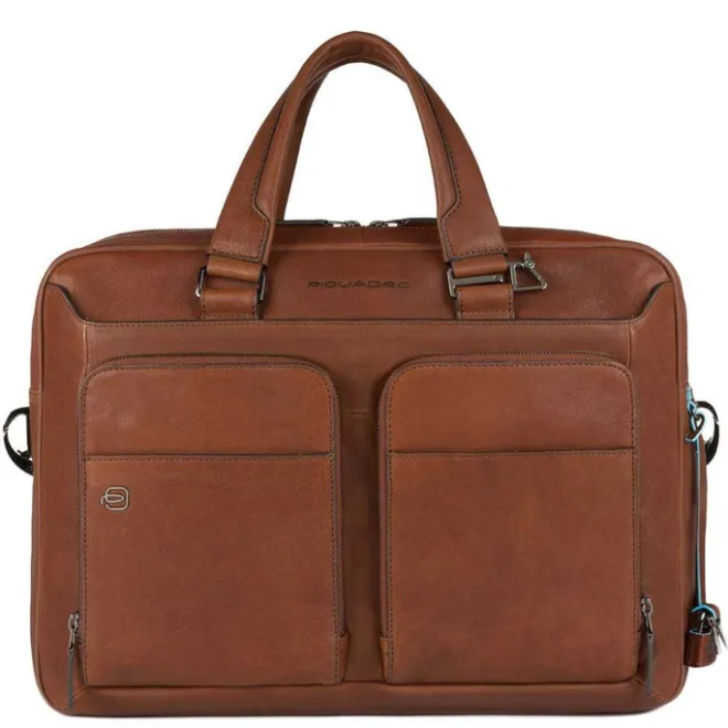 Hot Piquadro Black Square Computer Briefcase 15" tobacco