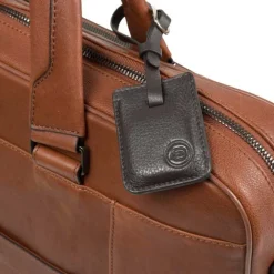 Discount Piquadro Black Square Portfolio Computer Briefcase with iPad Compartment tobacco