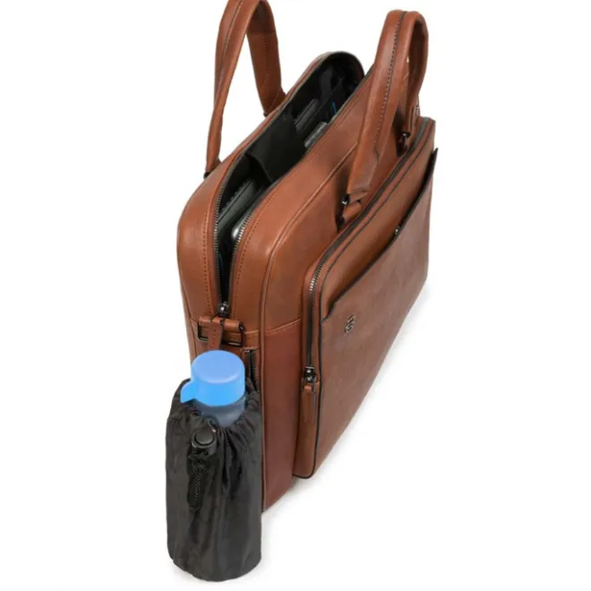 Best Piquadro Black Square Portfolio Computer Briefcase with iPad Compartment black
