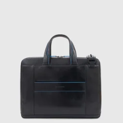 Best Piquadro Blue Square Computer Portfolio Briefcase 14'' black