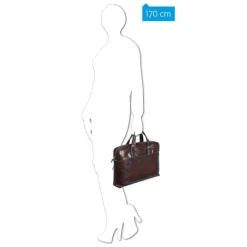 Best Piquadro Blue Square Computer Portfolio Briefcase 15'' mahogany