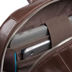 Hot Piquadro Blue Square Computer Backpack with iPad Compartment dark brown