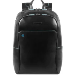 New Piquadro Blue Square Computer Backpack with iPad Compartment black