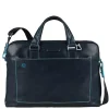 New Piquadro Blue Square Computer Portfolio Briefcase 15'' night blue