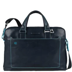 New Piquadro Blue Square Computer Portfolio Briefcase 15'' night blue