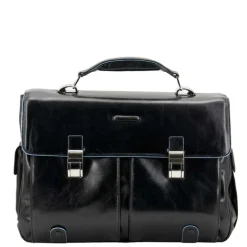 New Piquadro Blue Square Computer Briefcase black