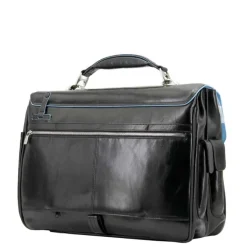 New Piquadro Blue Square Computer Briefcase black