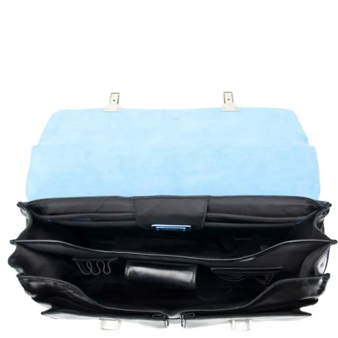 New Piquadro Blue Square Computer Briefcase black