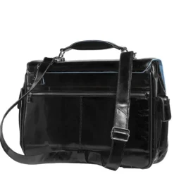 New Piquadro Blue Square Computer Briefcase black