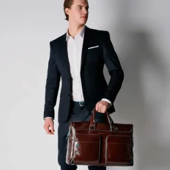 Sale Piquadro Blue Square Duffel Bag brown