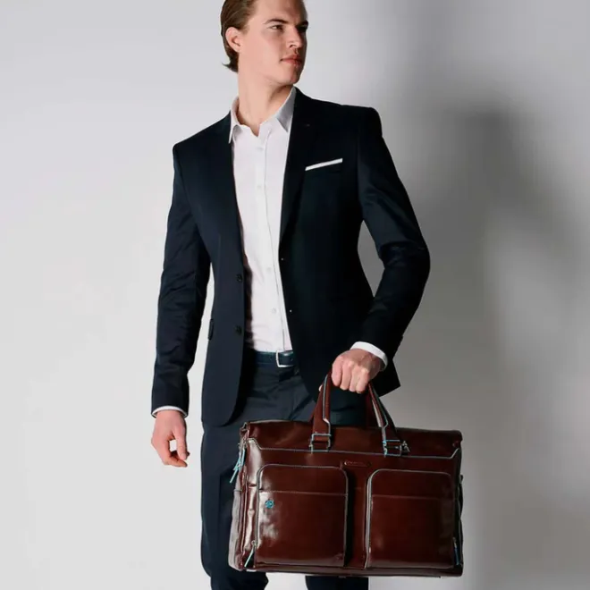 Sale Piquadro Blue Square Duffel Bag brown