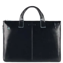 Online Piquadro Blue Square Expandable Slim Computer Bag 15.6" night blue