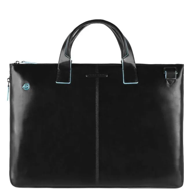 Discount Piquadro Blue Square Expandable Slim Computer Bag 15.6" black