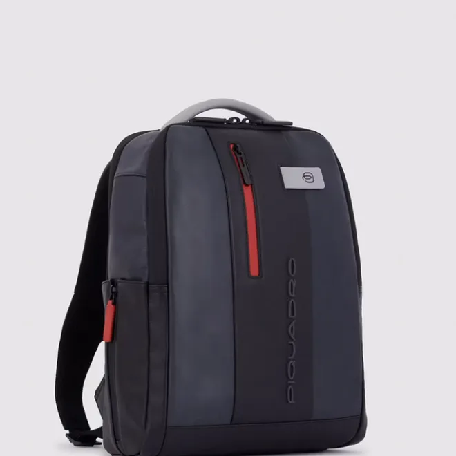 New Piquadro Urban Leather Computer Backpack 14" grey/black