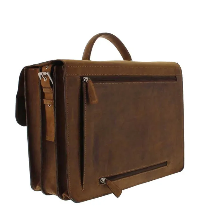 Clearance Plevier Retro Newton Laptoptas 3 vaks 15.6" bruin