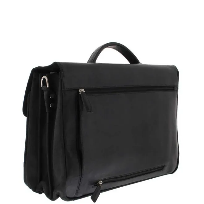 Discount Plevier Vintage Oxford Laptoptas 3 vaks 15.6" zwart
