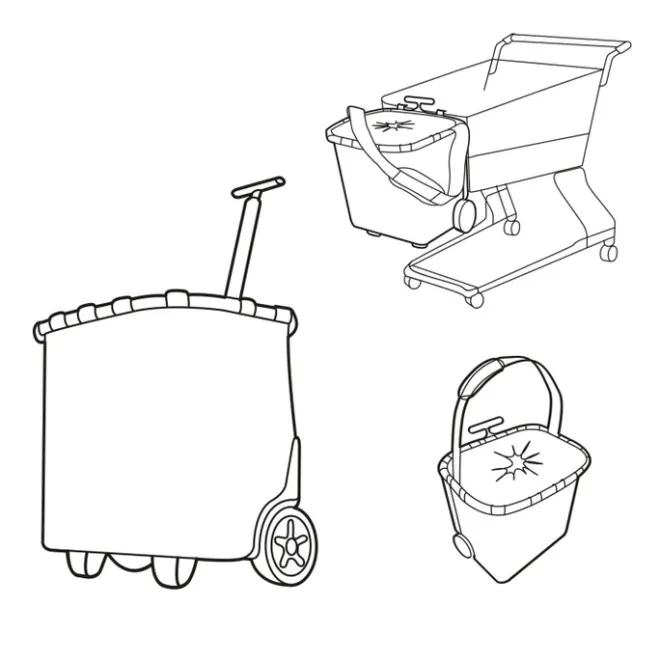 New Reisenthel Shopping Carrycruiser frame twist sky rose