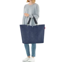Clearance Reisenthel Shopping Shopper XL herringbone dark blue