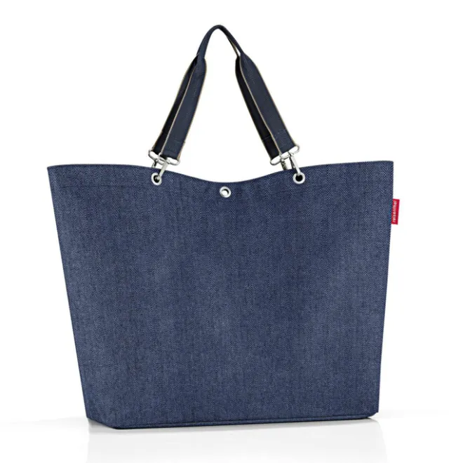 Clearance Reisenthel Shopping Shopper XL herringbone dark blue