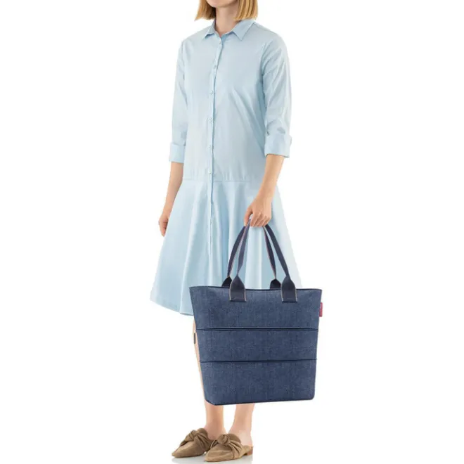 Sale Reisenthel Shopping Shopper e1 herringbone dark blue