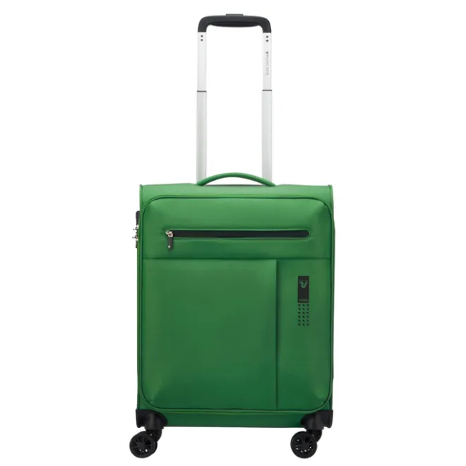 Discount Roncato Lite Soft 4 Wheel Cabin Trolley brilliant green