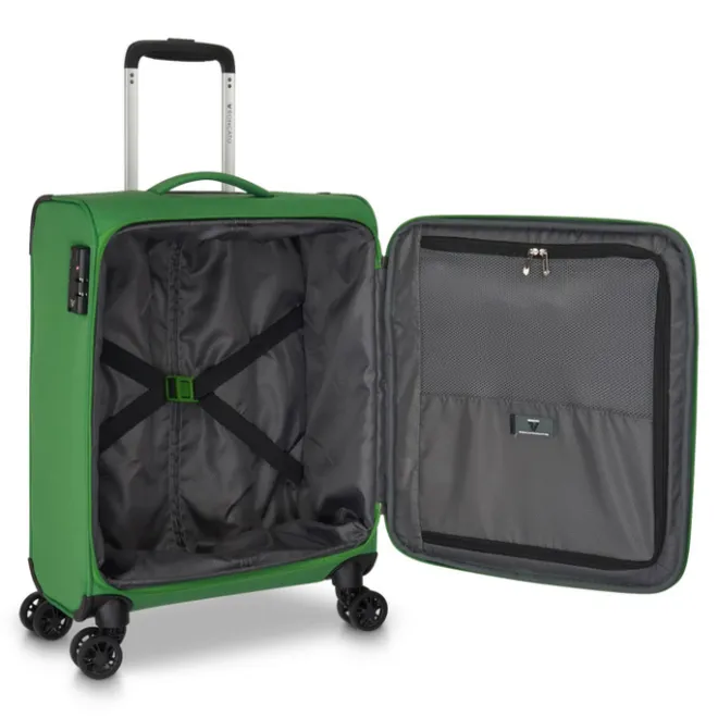Discount Roncato Lite Soft 4 Wheel Cabin Trolley brilliant green