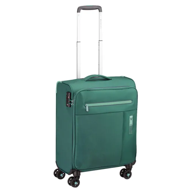 New Roncato Lite Soft 4 Wheel Cabin Trolley verde bottiglia