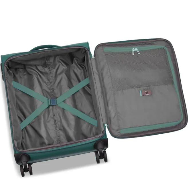 New Roncato Lite Soft 4 Wheel Cabin Trolley verde bottiglia