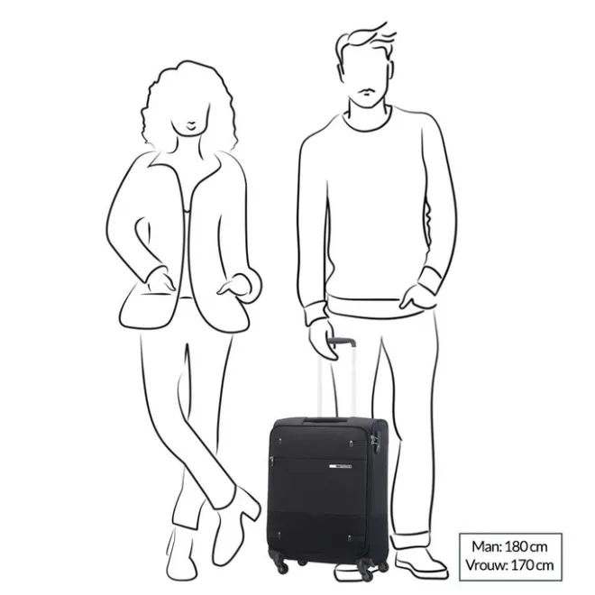 New Samsonite Base Boost Spinner 55 Length 40 navy blue