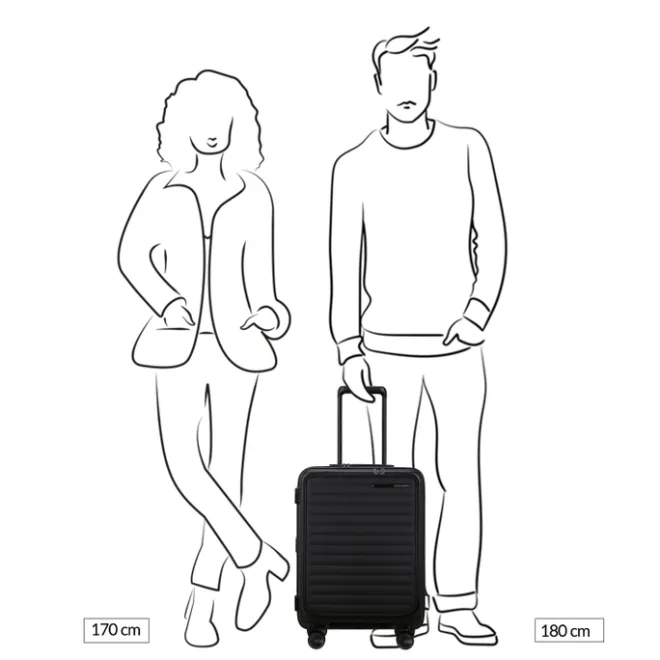 Clearance Samsonite Restackd Spinner 55 EXP Easy Acces black