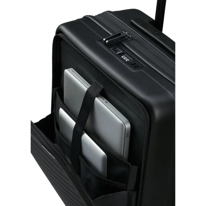 Clearance Samsonite Restackd Spinner 55 EXP Easy Acces black