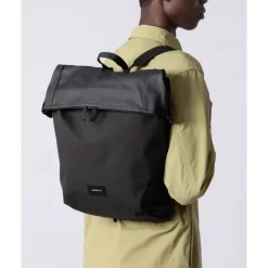 Outlet Sandqvist Alfred Backpack black with black webbing