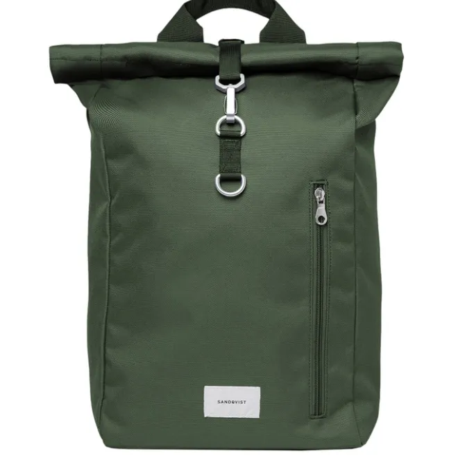 Online Sandqvist Ground Rolltop Backpack L dawn green with dawn green webbing