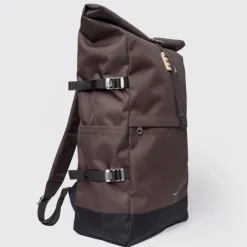 Hot Sandqvist Icon Rolltop Backpack L brown with natural leather