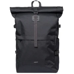 Sale Sandqvist Icon Rolltop Backpack L black-black with black leather