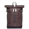 Clearance Sandqvist Icon Rolltop Backpack M brown with natural leather