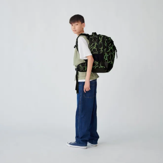 Discount Satch Match School Backpack green supreme