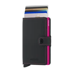 Discount Secrid Miniwallet Portemonnee Matte black & fuchsia
