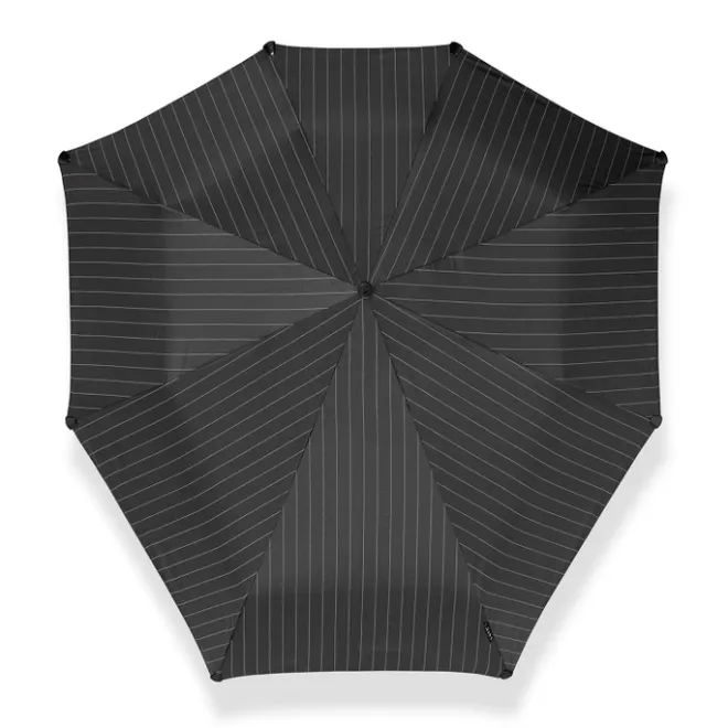Senz Automatic Opvouwbare Stormparaplu pin stripes black