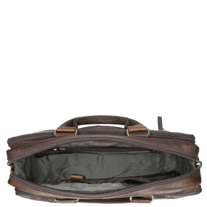 Discount Spikes & Sparrow Bronco 3 Zipper Businesstas dark brown