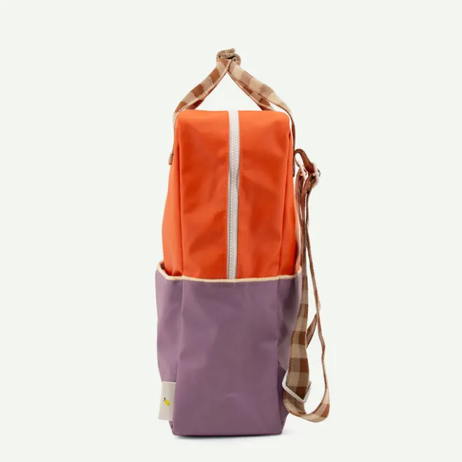 Online Sticky Lemon Colourblocking Backpack Large orange juice plum purple schoolbus brown