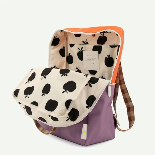 Online Sticky Lemon Colourblocking Backpack Large orange juice plum purple schoolbus brown