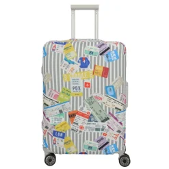 New Travelite Accessoires Kofferhoes M tickets on blue/white