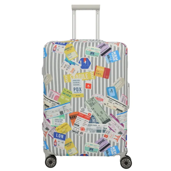 New Travelite Accessoires Kofferhoes M tickets on blue/white