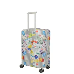 New Travelite Accessoires Kofferhoes M tickets on blue/white